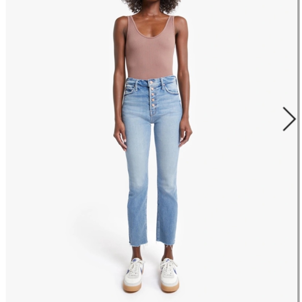 MOTHER Denim: Pixie Dazzler Ankle Fray in Au Revoir
